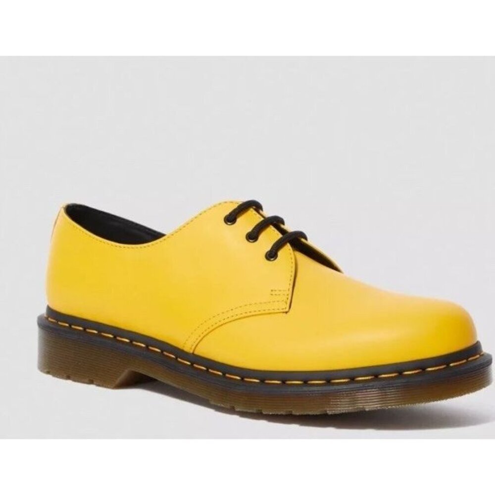 Dr. Martens Yellow Leather 3-Eye Derby with Black Accents